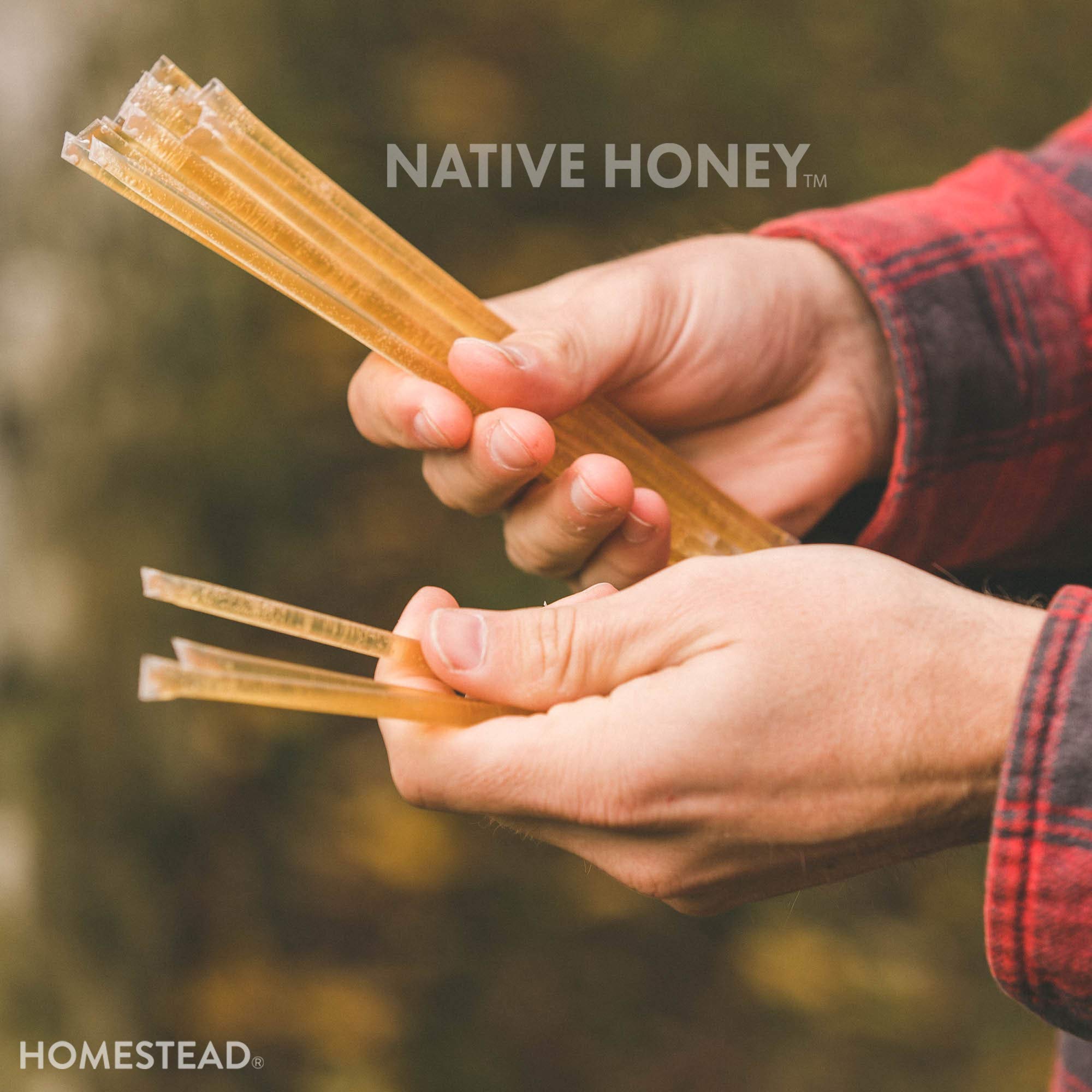 Fluid Movement Native Honey Sticks For Tea, Honey Packets Single Serve Stir Sticks, Natural Flavor, Honey Straws (Honey Sticks Bulk, 50 count)