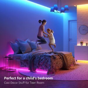 LE LED Strip Lights, RGB 5050 LED Strips with Remote Controller, Color Changing Tape Light with 12V Power Supply for Room, Bedroom, TV, Kitchen, Desk