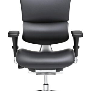 X-Chair X4 High End Executive Chair, Black Leather with Wide Seat & Headrest - Ergonomic Office Seat/Dynamic Variable Lumbar Support/Floating Recline/Stunning Aesthetic/Perfect for Office or Boardroom