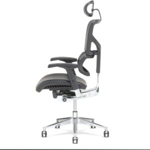 X-Chair X4 High End Executive Chair, Black Leather with Wide Seat & Headrest - Ergonomic Office Seat/Dynamic Variable Lumbar Support/Floating Recline/Stunning Aesthetic/Perfect for Office or Boardroom