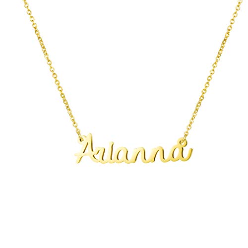 Awegift Name Necklace Big Initial Gold Plated Best Friend Jewelry Girls Women Gift for Her Arianna