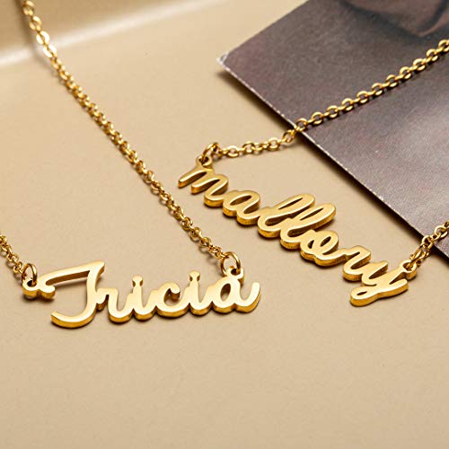 Awegift Name Necklace Big Initial Gold Plated Best Friend Jewelry Girls Women Gift for Her Arianna