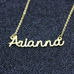 Awegift Name Necklace Big Initial Gold Plated Best Friend Jewelry Girls Women Gift for Her Arianna