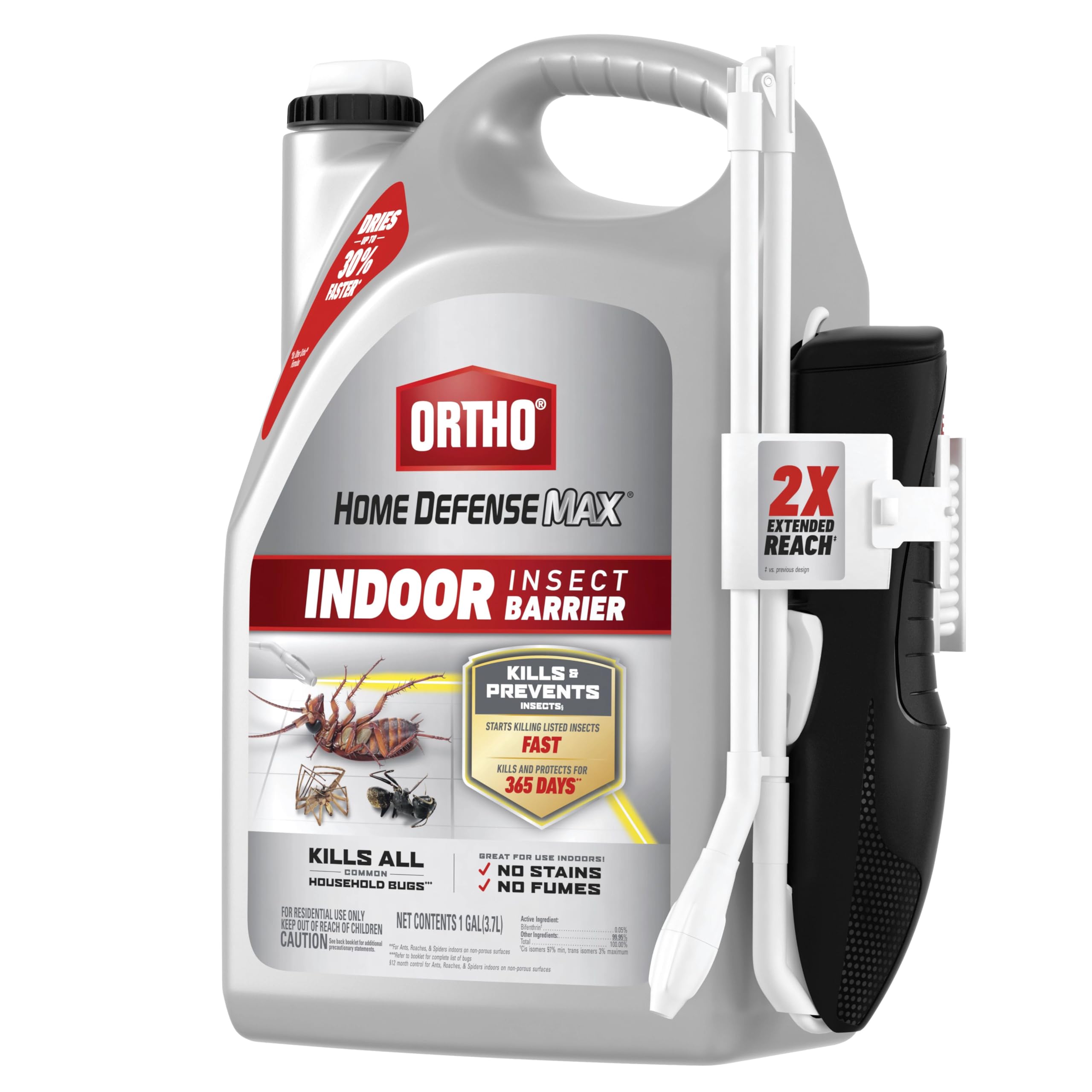 Ortho Home Defense Max Indoor Insect Barrier: Starts to Kill Ants, Roaches, Spiders, Fleas & Ticks Fast, 1 gal.