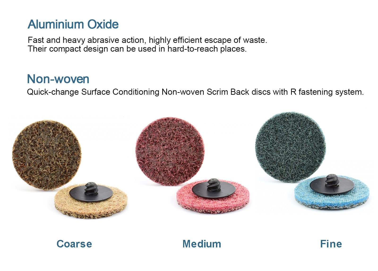 COSPOF 3 Inch Surface Conditioning Discs, 25 Pcs Medium Sanding Discs, Type-R Quick Change and Heat Dissipation (Red-Medium).