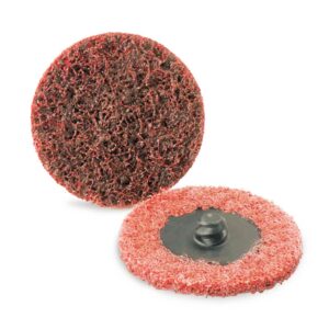 COSPOF 3 Inch Surface Conditioning Discs, 25 Pcs Medium Sanding Discs, Type-R Quick Change and Heat Dissipation (Red-Medium).