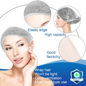 Disposable Bouffant Caps 100 Pcs,21inches Hair Net， Elastic Dust Cap for Food Service, Kitchen Head Cover (White)