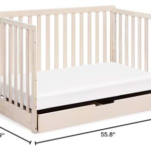 Carter's by DaVinci Colby 4-in-1 Convertible Crib with Trundle Drawer in Washed Natural, Greenguard Gold Certified, Undercrib Storage