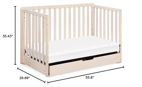 Carter's by DaVinci Colby 4-in-1 Convertible Crib with Trundle Drawer in Washed Natural, Greenguard Gold Certified, Undercrib Storage
