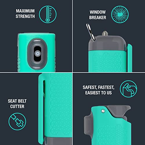 SABRE Safe Escape 3-In-1 Pepper Gel With Window Breaker Seat Belt Cutter, Maximum Strength Pepper Spray, Snap Clip Keychain for Easy Carry & Fast Access, Easy to Use Fast Flip Top Safety, 0.54 fl oz