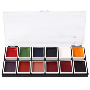 narrative cosmetics fx alcohol-activated 12 colors makeup palette, highly pigmented professional makeup for the stage, film, costumes, cosplay, sfx, performance arts