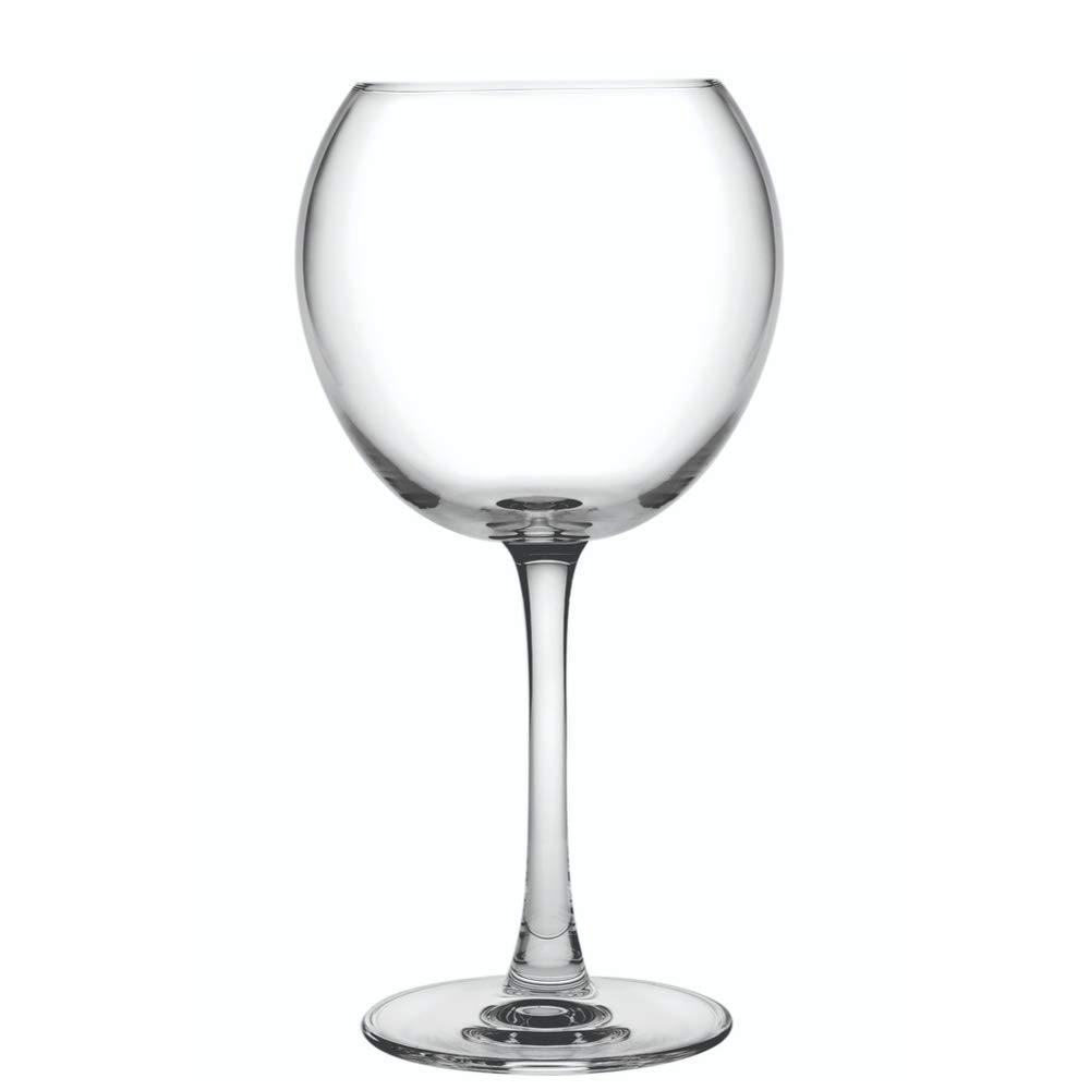 Restaurantware Voglia Nude 20 Ounce Gin Balloon Glasses Set Of 6 Crystal Red Wine Glasses - Laser-Cut Rim Dishwasher-Safe Fine-Blown Crystal Large Wine Glasses For White or Red Wines or Sangria