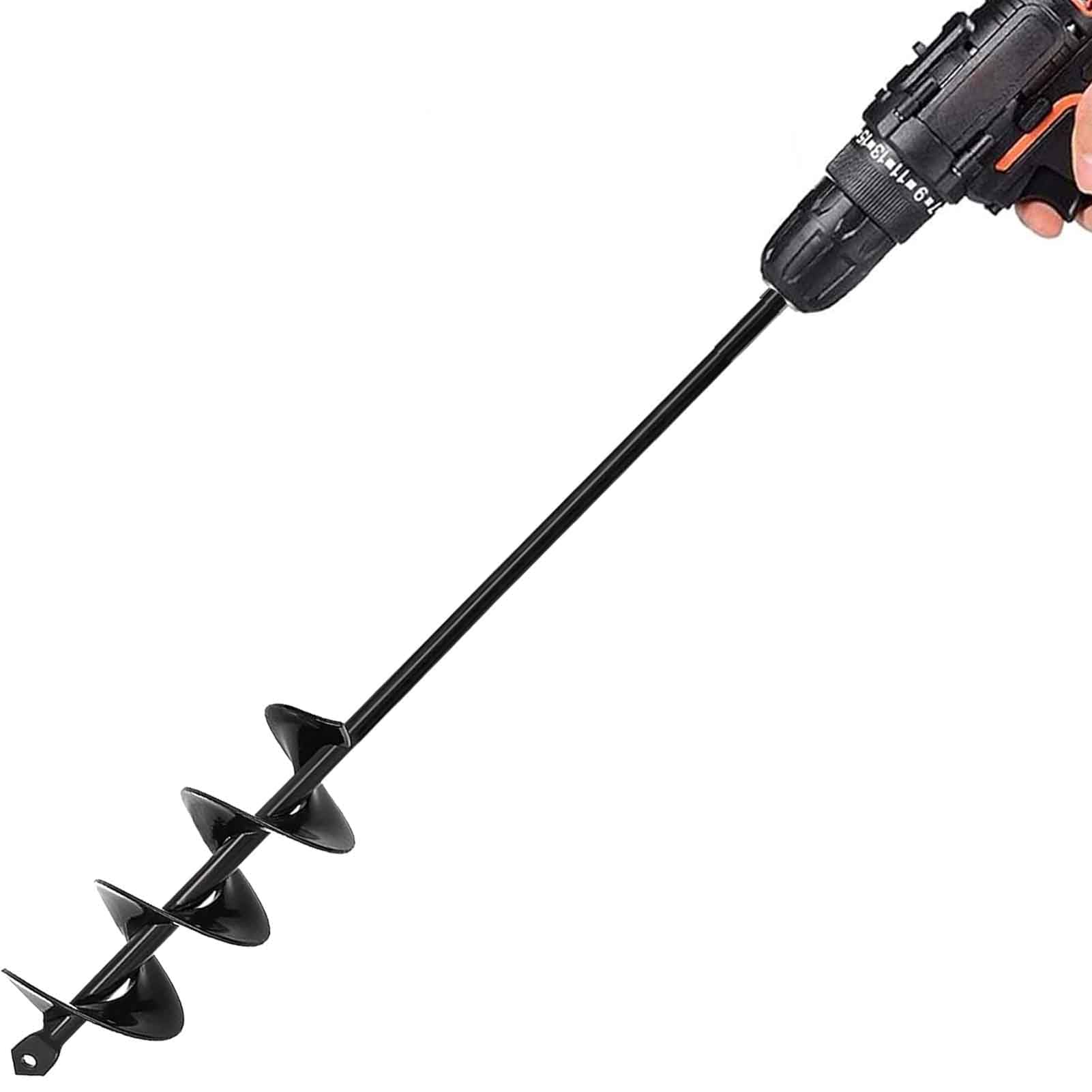 TCBWFY Auger Drill Bit 2x14.6inch Garden Plant Flower Bulb Auger Rapid Planter Bulb & Bedding Plant Auger for 3/8"Hex Drive Drill Earth Auger Drill Fence Post Umbrella Hole Digger