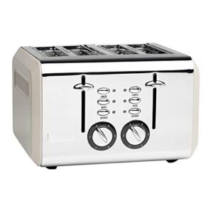 haden 75011 cotswold 4-slice, wide slot retro toaster with browning control, cancel, and defrost settings (putty)