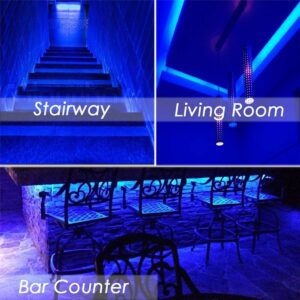 echosari Blue Led Strip Lights Waterproof Battery Operated with Remote, 8 Modes, Dimmable, Timer, Self-Adhesive, Cuttable, 3M 90Led Battery Strip Led Light for Indoor Outdoor Decor