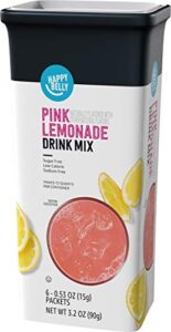 amazon brand - happy belly drink mix singles, pink lemonade, 6- 0.53 oz, net wt 3.2 ounce (pack of 1)