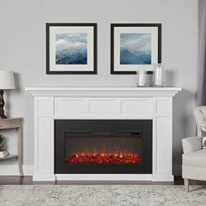 Real Flame White Alcott Landscape Electric Fireplace