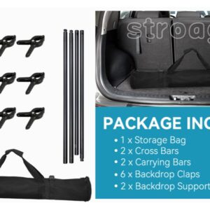 8.5 X 10FT/2.6 X 3M Background Stand Support System Kit with Carrying Case for Clamps and Canvas,for Photo Video Shooting