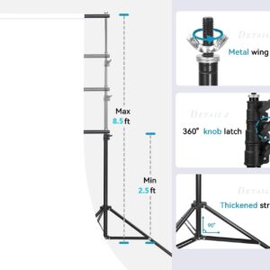 8.5 X 10FT/2.6 X 3M Background Stand Support System Kit with Carrying Case for Clamps and Canvas,for Photo Video Shooting