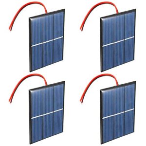 gtiwung set of 4 pieces 1.5v 0.65w 60x80mm micro mini solar panel cells for solar power energy, diy home, science projects - toys - battery charger
