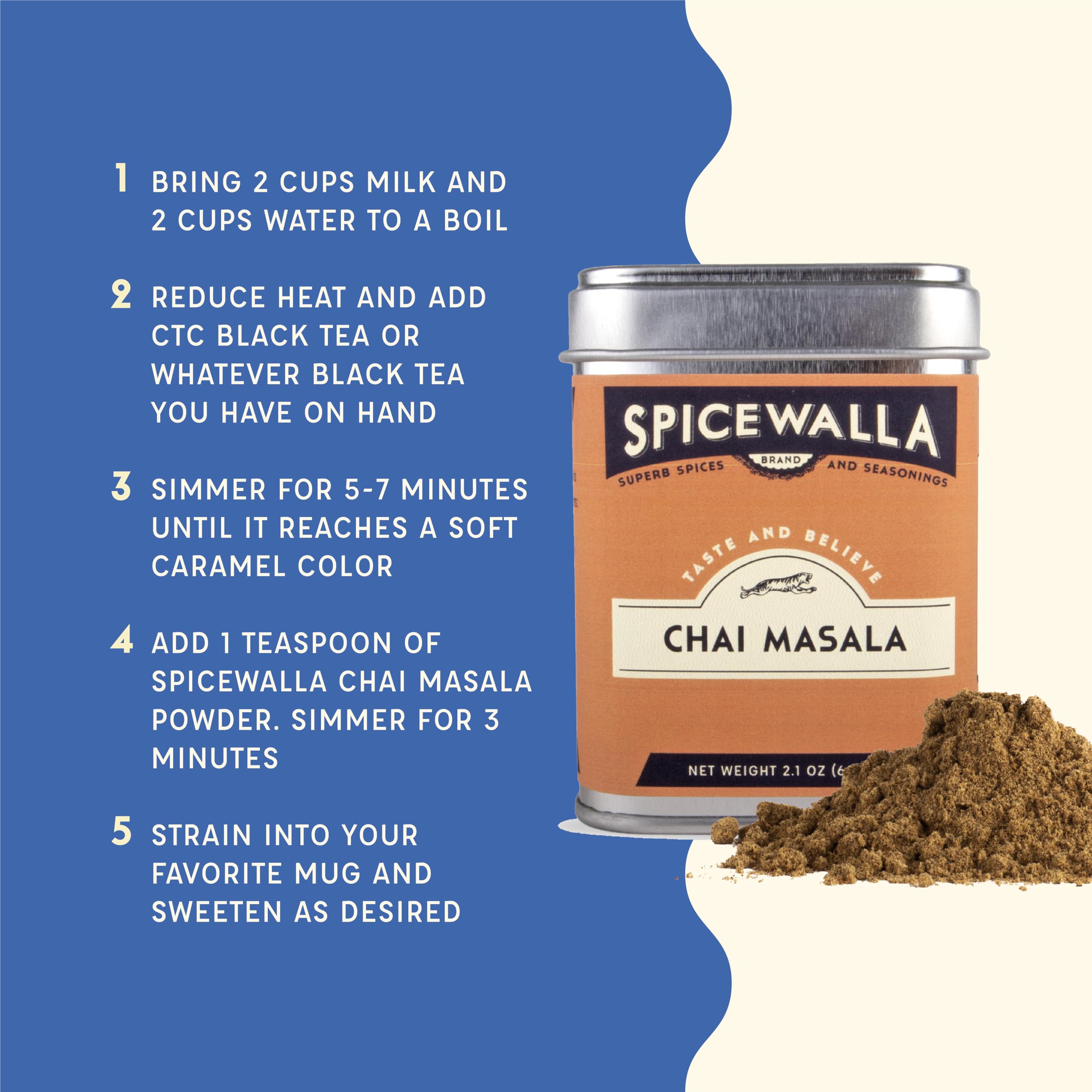 Spicewalla Masala Chai Spice | Tea, Latte, Coffee, | Unsweetened Powdered Spice