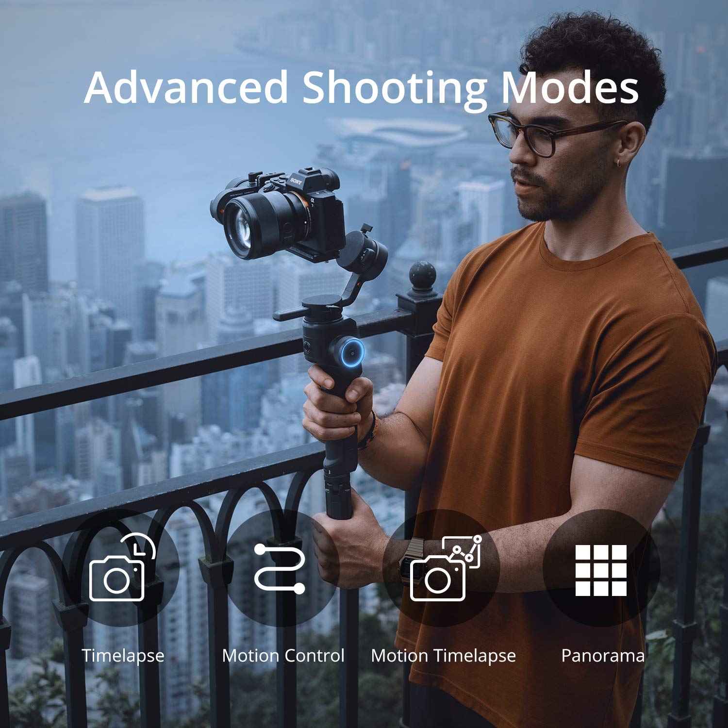 MOZA AirCross 2 Gimbal,3-Axis Professional Stabilizer for DSLR Camera Mirrorless Camera with Larger Lens,Easy Setup Intelligent Mimic Motion-Control,Max Payload 7.05Lb 12H Running Time