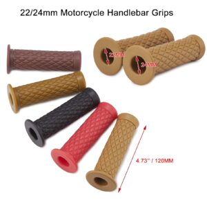 DKMOTORK 0032-2 ATV Grips Rubber Handlebar Grips for 7/8" 22mm/24mm Handlebars Non Slip Universal Yellow