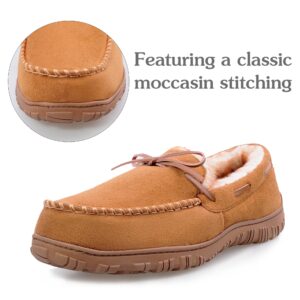 Amazon Essentials Men's Warm Plush Slippers, Light Brown, 12