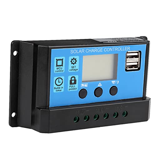 Aramox Solar Charge Controller, 12V-24V MPPT Solar Battery Solar Charge Controller PWM Controller 60A/50A/40A/30A/20A/10A(40A)