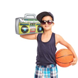 Inflatable Boombox Inflatable Radio Boom Box 80s 90s Party Decorations 16.5 Inches for Rappers Hip Hop Theme Costume Birthdays Party Supplies