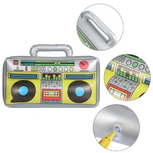 Inflatable Boombox Inflatable Radio Boom Box 80s 90s Party Decorations 16.5 Inches for Rappers Hip Hop Theme Costume Birthdays Party Supplies