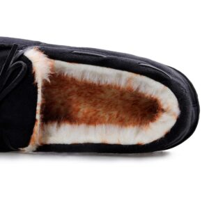 Amazon Essentials Men's Warm Plush Slippers, Black, 9