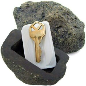 fingerlakes hide-a-spare key fake rock - looks, feels & weighs like real stone - safe for gardens, yards, geocaching