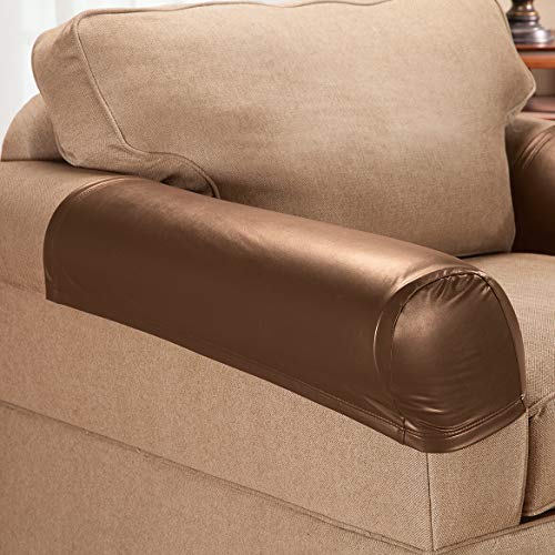 Faux Leather Arm Rest Covers, Set of 2