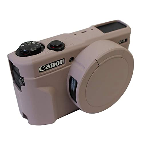 Yisau Case for G7X Mark II Removable Lens Cover, Silicone Cover Rubber Soft Camera Canon PowerShot (Lightgrey)