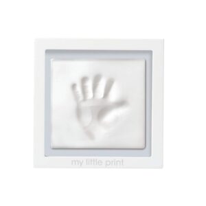 pearhead babyprints clay keepsake frame, newborn baby handprint kit, new parents gift, white