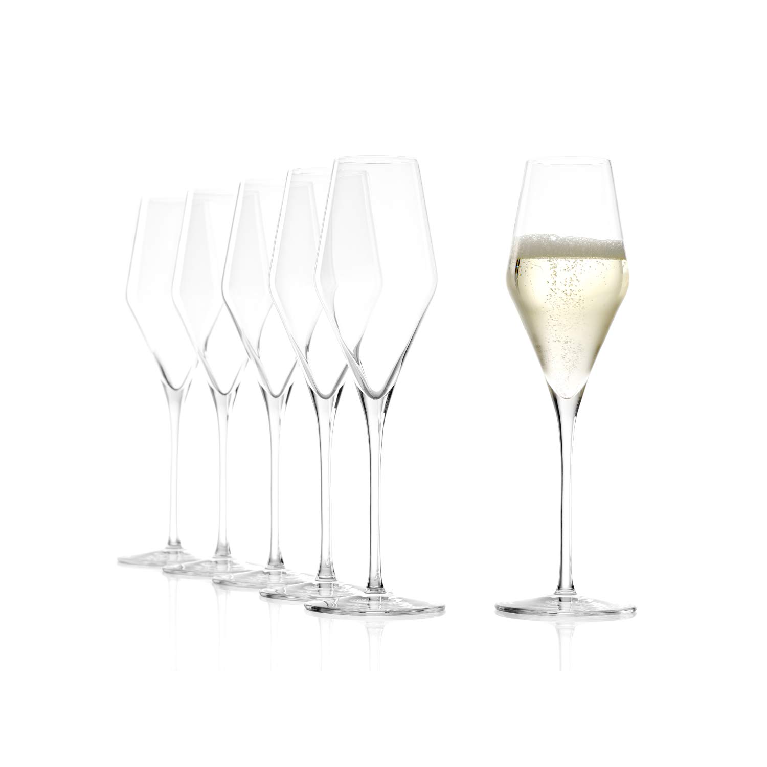 Stolzle Lausitz Quatrophil German Made Crystal Champagne Glass, Set of 6