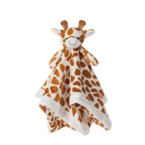 apricot lamb luxury snuggle plush cute giraffe infant stuffed animals security blanket nursery character blanket (yellow giraffe, 14 inches)