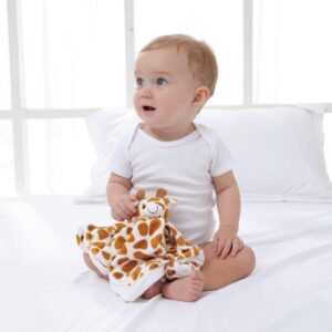 Apricot Lamb Luxury Snuggle Plush Cute Giraffe Infant Stuffed Animals Security Blanket Nursery Character Blanket (Yellow Giraffe, 14 Inches)