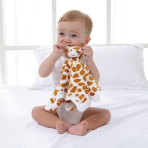 Apricot Lamb Luxury Snuggle Plush Cute Giraffe Infant Stuffed Animals Security Blanket Nursery Character Blanket (Yellow Giraffe, 14 Inches)