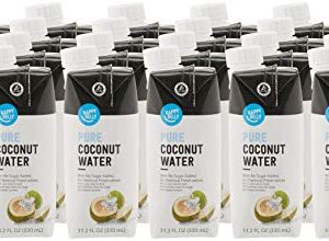 Amazon Brand - Happy Belly Coconut Water, 11.2 fl oz (Pack of 24)