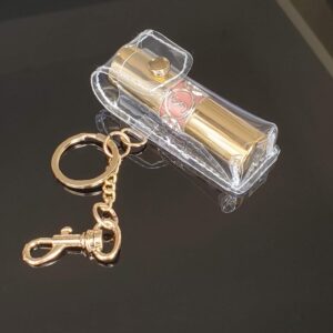 EDOBLUE Chapstick Keychain Holder, Clear Fashion Lipstick Case Holder Lip Balm Holder with Key Chain, Portable, Gift for Women Girls(1 pack)