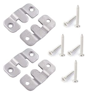 4 pieces (2 pairs) stainless steel universal sectional sofa interlocking photo frame connector bracket sofa connector bracket 2mm thickness sectional couch bracket with screws, small