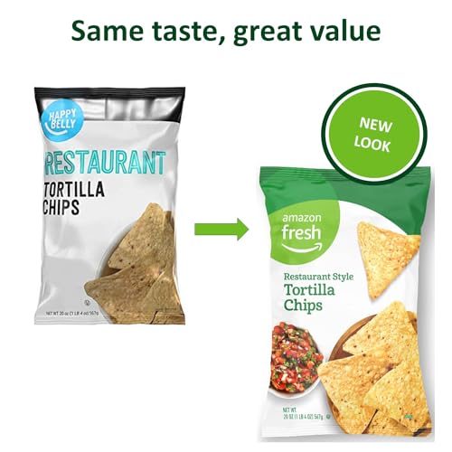 Amazon Fresh, Restaurant Style Tortilla Chips, 20 Oz (Previously Happy Belly, Packaging May Vary)