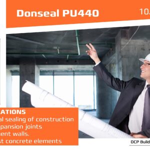 DCP Donseal PU440 Concrete Sealant - Paintable Concrete Expansion Joint Filler - Non-sag Polyurethane Caulk for Joints & Walls - Grey Concrete Sealer 10.1 fl. oz Cartridge