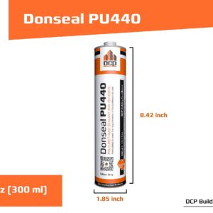 DCP Donseal PU440 Concrete Sealant - Paintable Concrete Expansion Joint Filler - Non-sag Polyurethane Caulk for Joints & Walls - Grey Concrete Sealer 10.1 fl. oz Cartridge