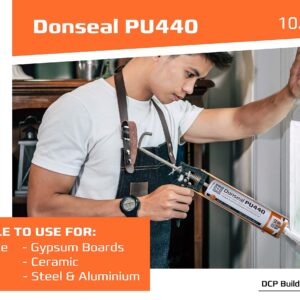 DCP Donseal PU440 Concrete Sealant - Paintable Concrete Expansion Joint Filler - Non-sag Polyurethane Caulk for Joints & Walls - Grey Concrete Sealer 10.1 fl. oz Cartridge