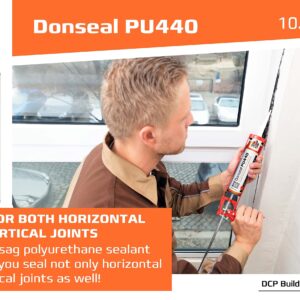 DCP Donseal PU440 Concrete Sealant - Paintable Concrete Expansion Joint Filler - Non-sag Polyurethane Caulk for Joints & Walls - Grey Concrete Sealer 10.1 fl. oz Cartridge