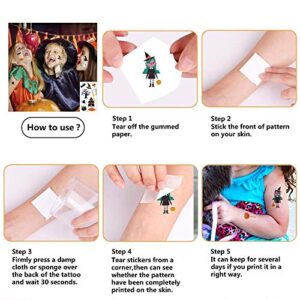 346 PCS Halloween Temporary Tattoos - CupaPlay - Pumpkin/Bats/Witch/Monster/Trick or Treat - Party Goodie Bag Stuffers Favors(33 Sheets)