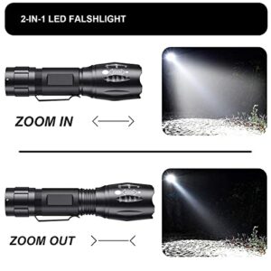 Black Light ,Flashlight, LED UV Torch 2 in 1 Blacklight with 500LM Highlight, 4 Mode, Waterproof for Pet Clothing Food Fungus Detection/Night Fishing/Travel